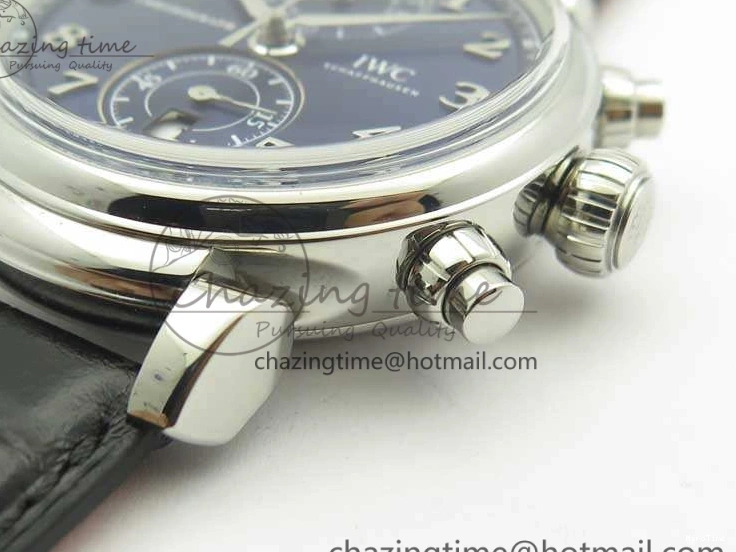 MIROTIME 0501 Breathable Da Vinci IW393402 SS ZF 1:1 Best Edition Blue Dial On Black Leather Strap A 7211